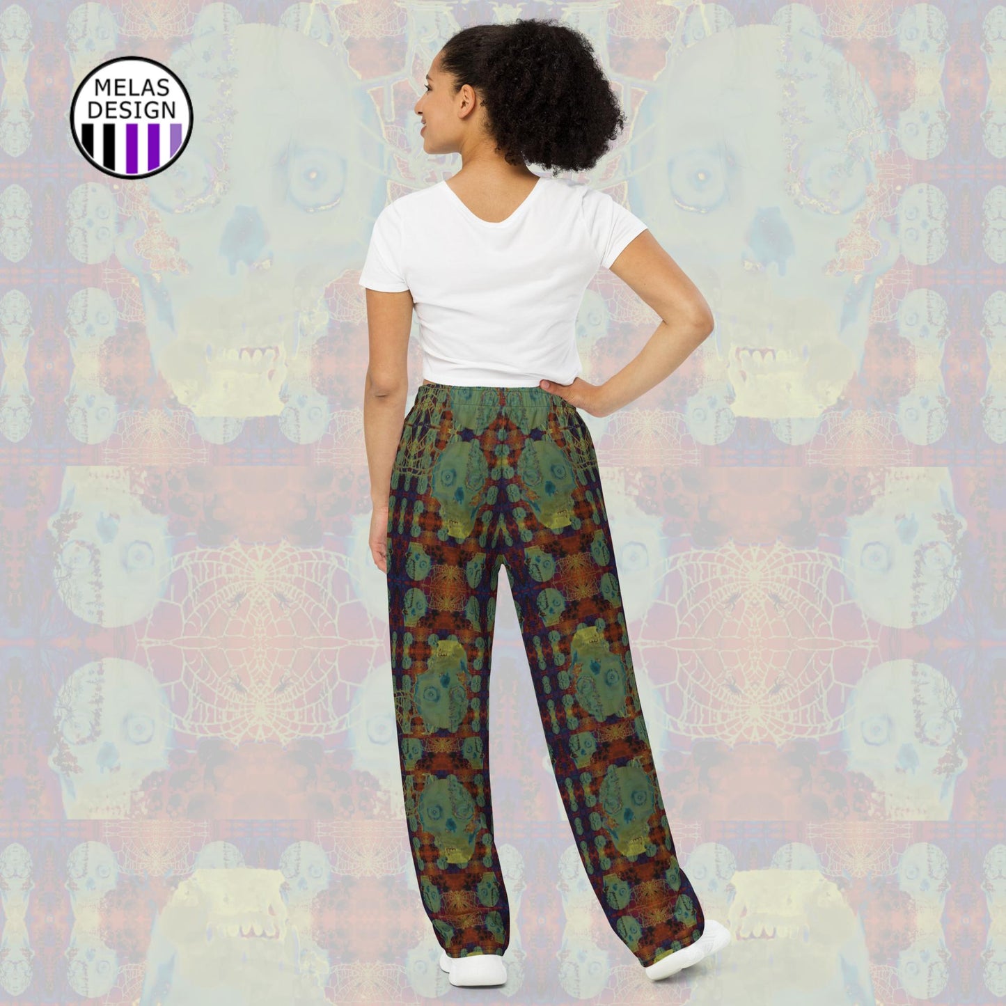 Glowing Skulls Unisex Wide-Leg Pants