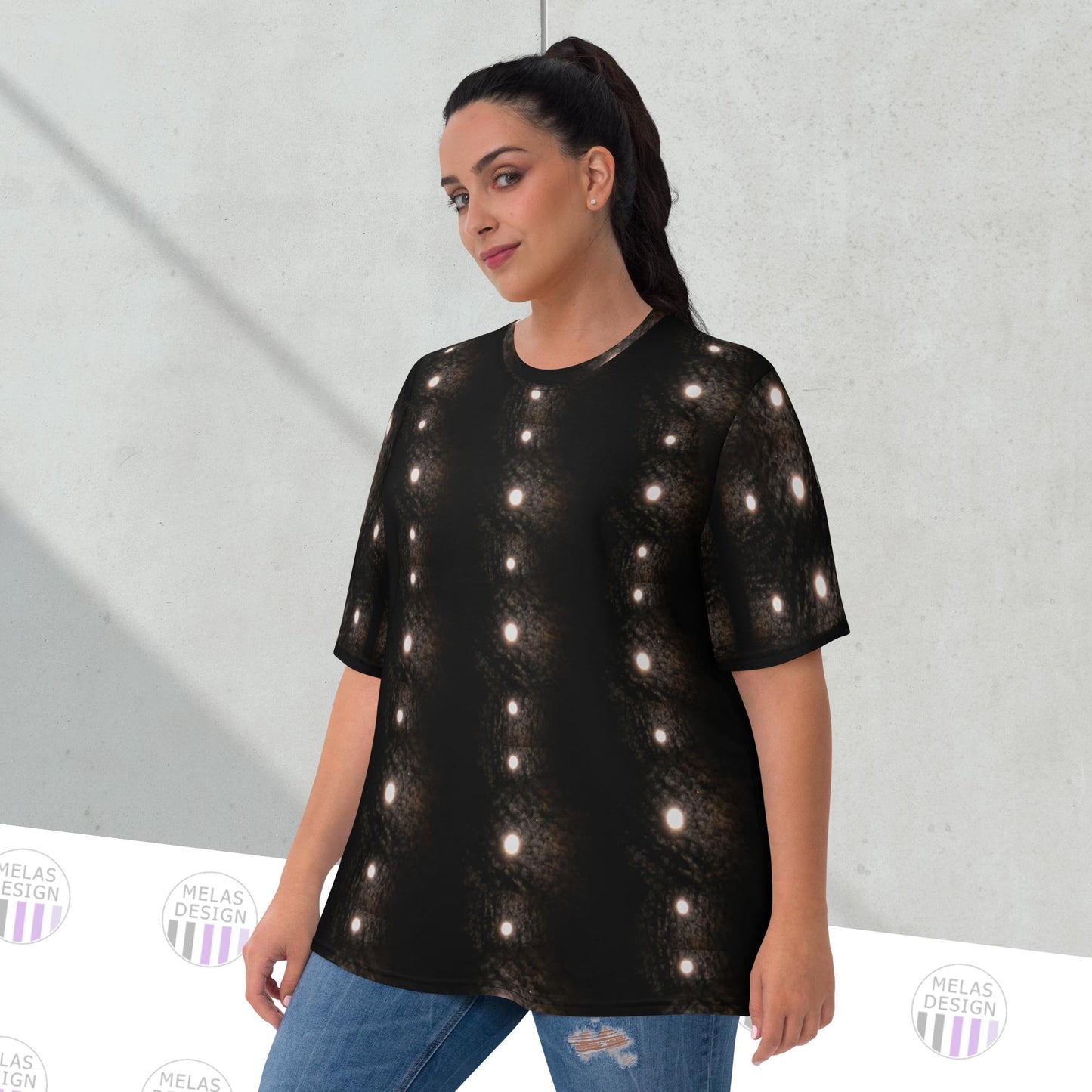 Full Moon Dotted Stripes Women's T-shirt