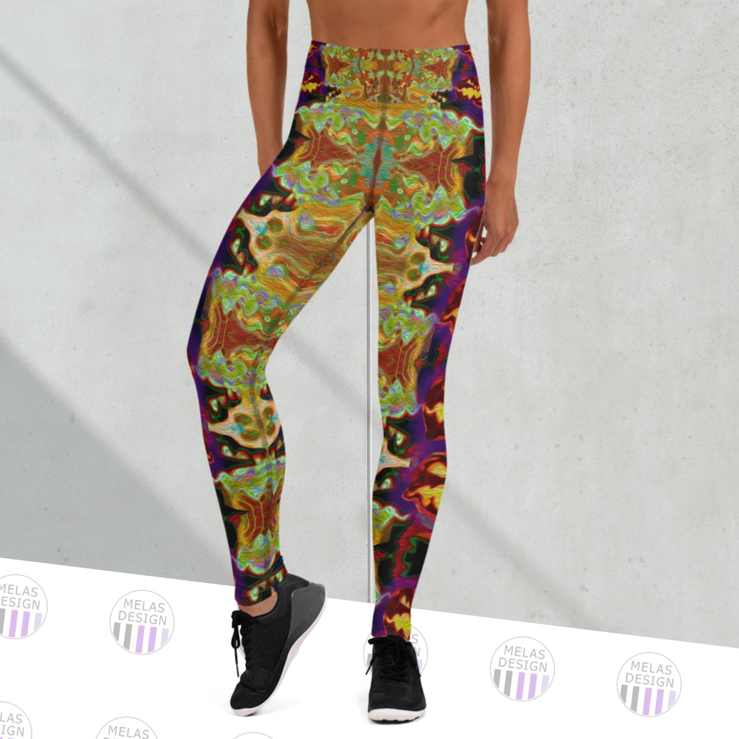 Jack-o-Lantern Caramel Apple Yoga Leggings