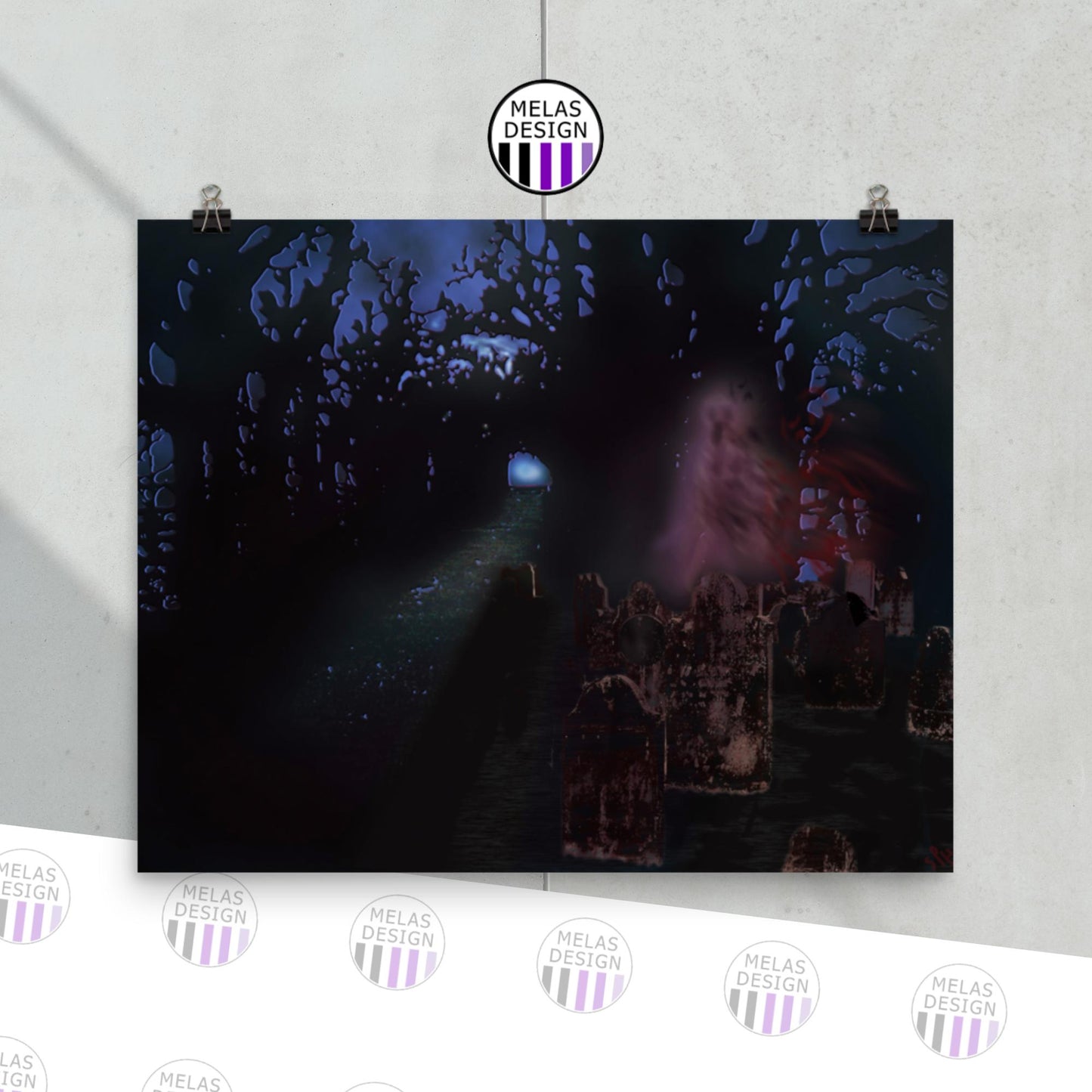 Graveyard Wraith Dark Woods Art Print