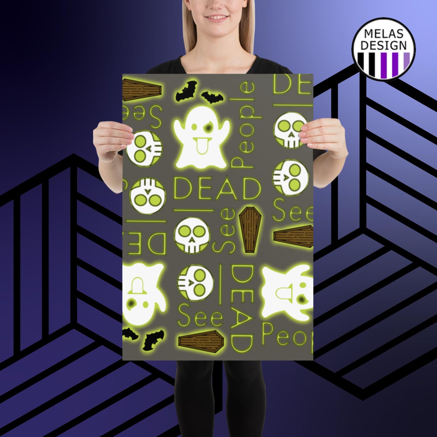 I See Dead People Ghost Emoji Poster