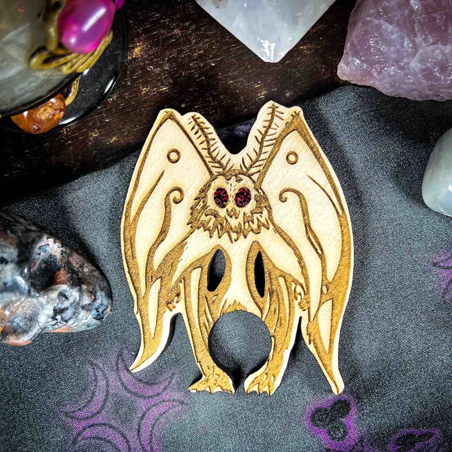 Mothman Crystal Sphere Holder Cryptid Collection