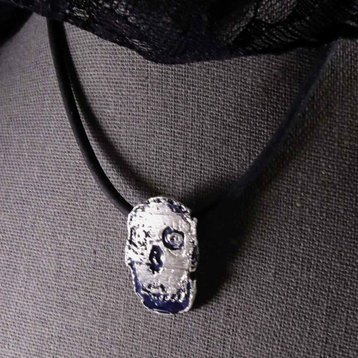 Freakazoid Skull Silver Enamel Pendant