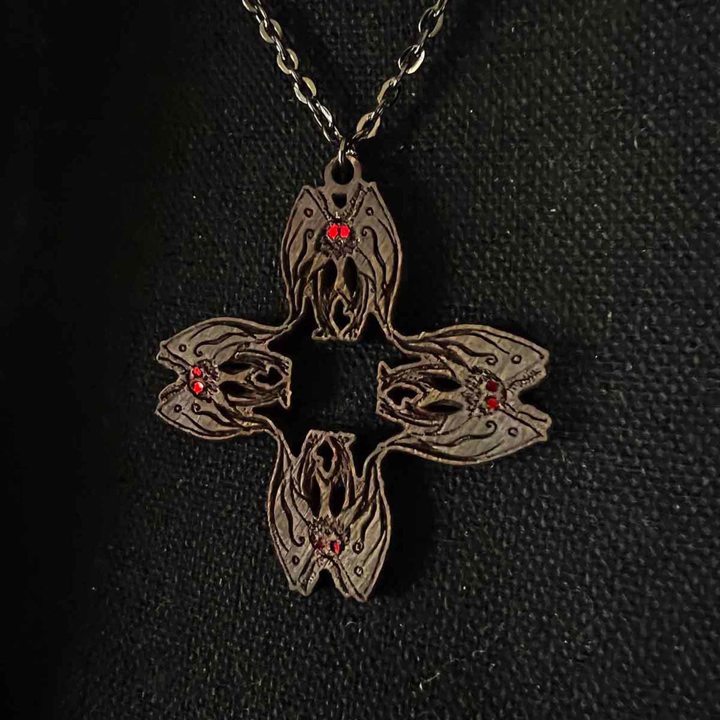 alternative jewelry; mothman; pendant; necklace; folklore; monster; sci-fi; gift idea; legend;