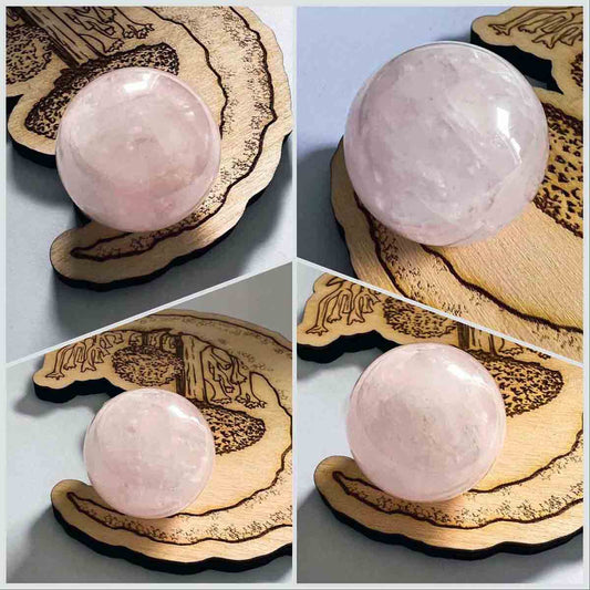 Rose Quartz Crystal Ball Spheres for Crystal Stands