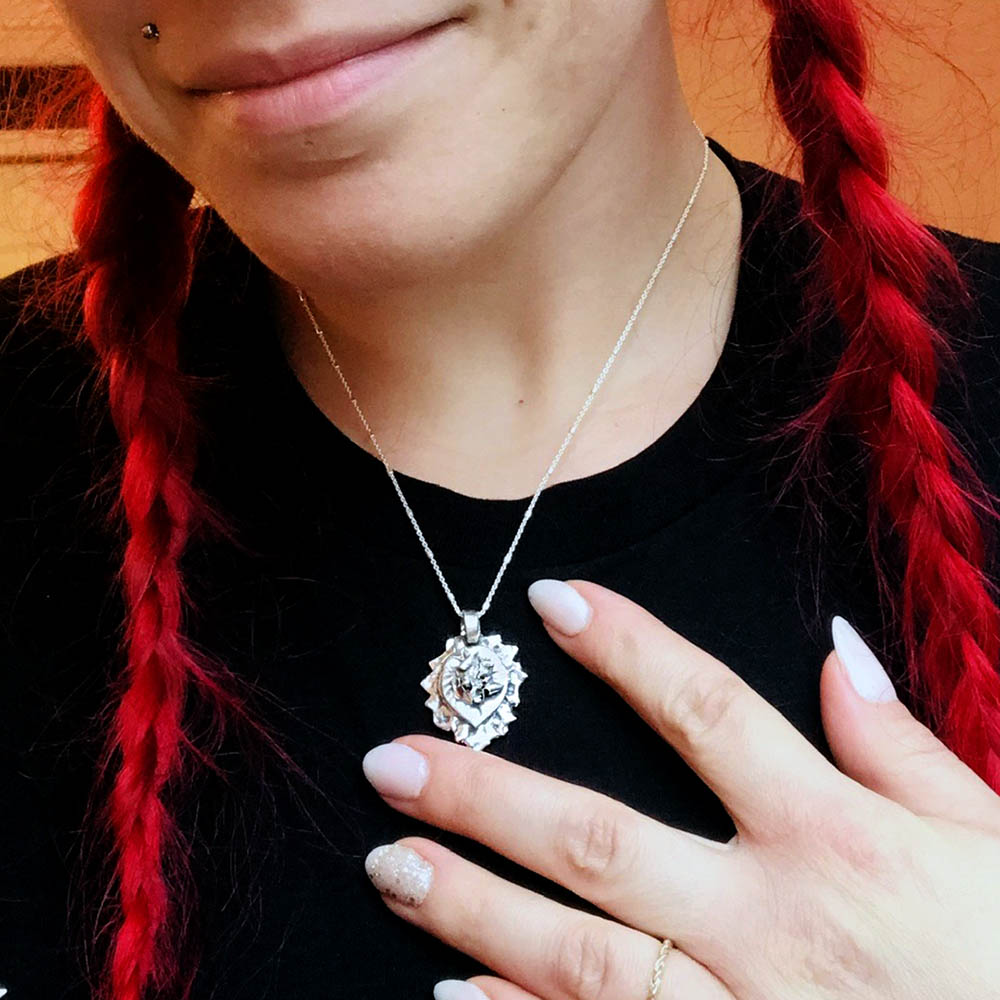 one of a kind; silver jewelry; pendant; goth; unisex; west virginia; handmade