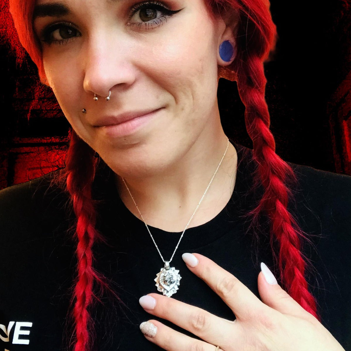 Sacred Nothing Necklace; one of a kind; silver; pendant; burning heart; gothic; goth; melasdesign handmade shop