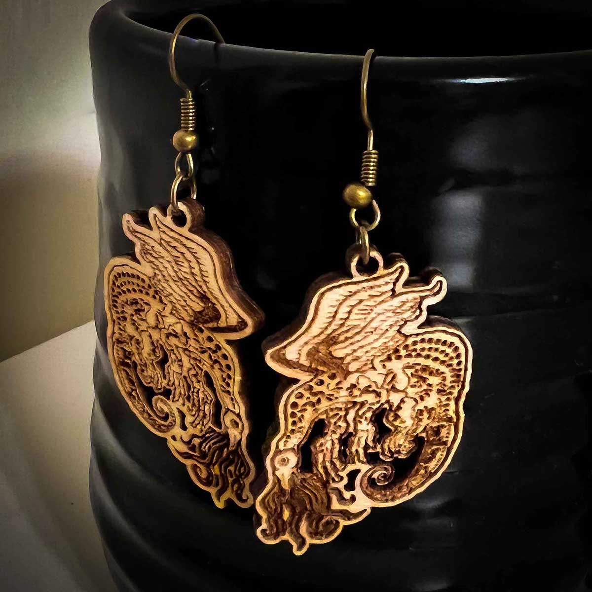 alternative jewelry; cryptid earrings; affordable gift idea; Melasdesign