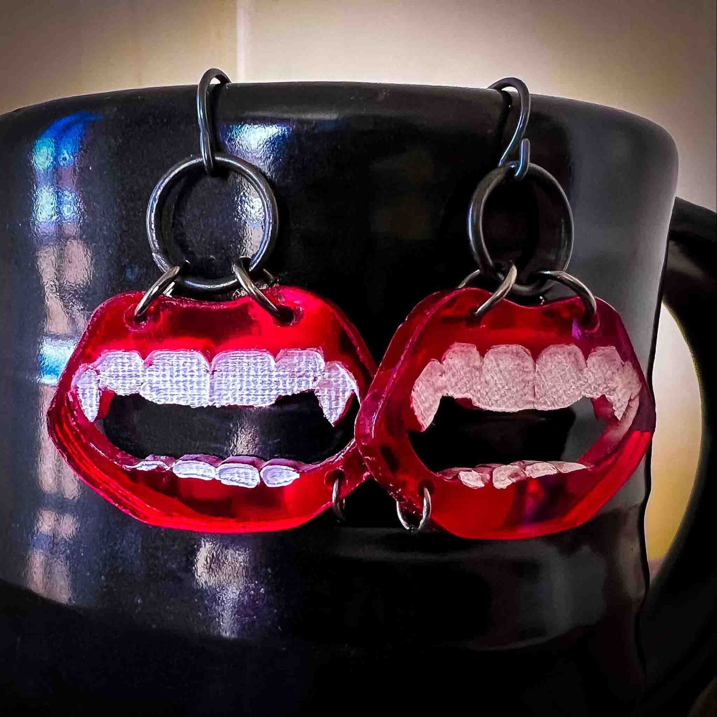 Vampire Mouth Earrings Lip Piercing