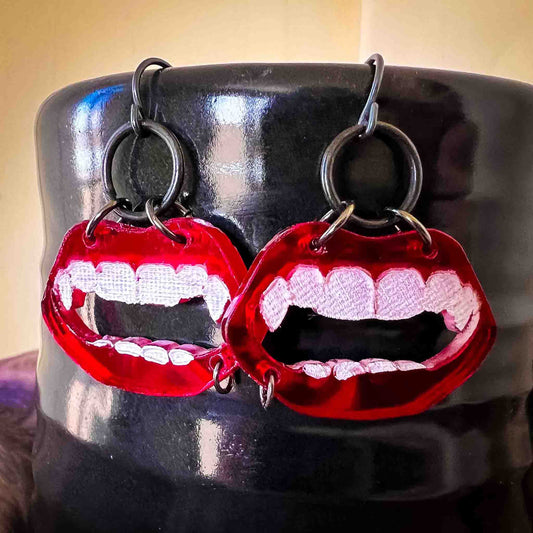 Vampire Mouth Earrings Lip Piercing