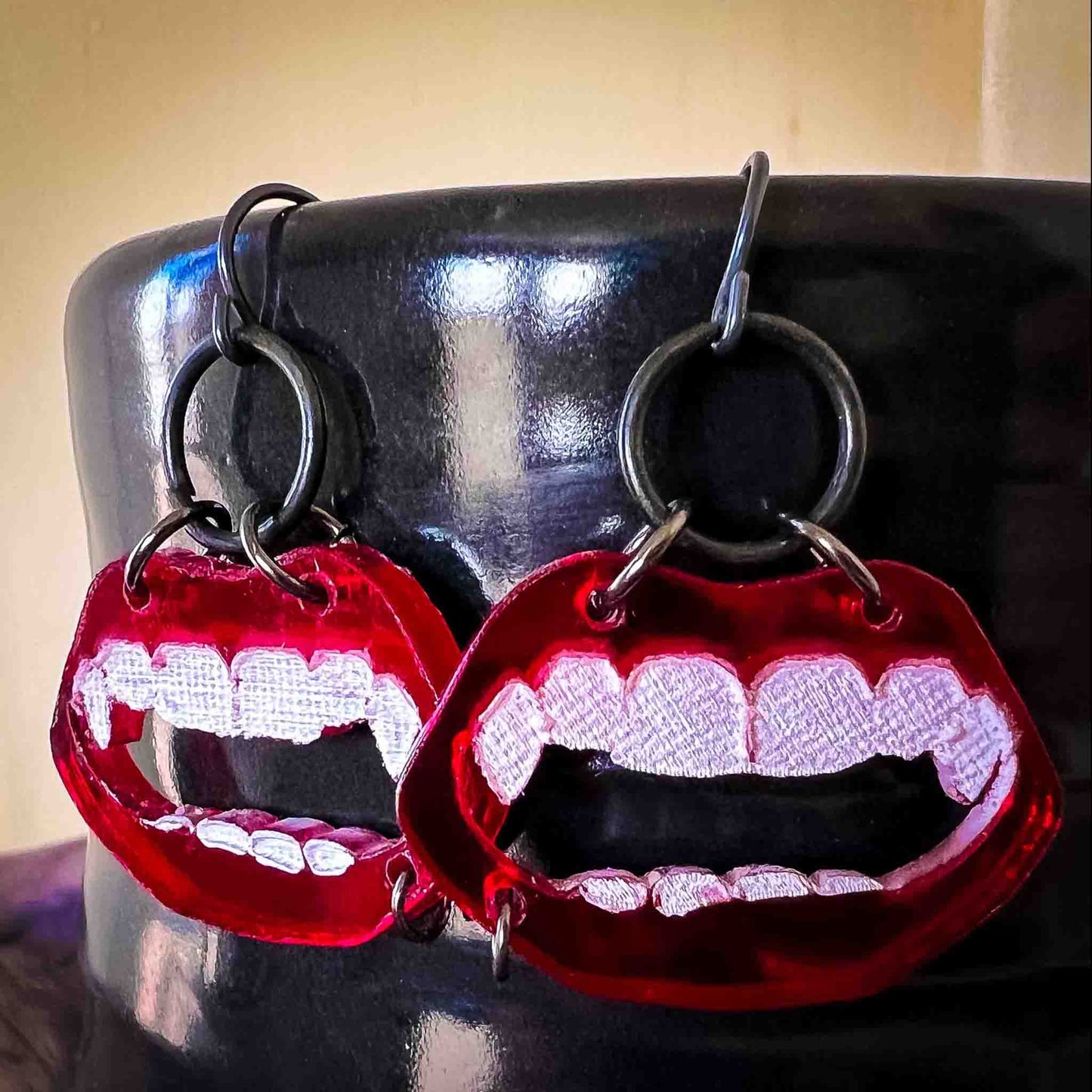 Vampire Mouth Earrings Lip Piercing