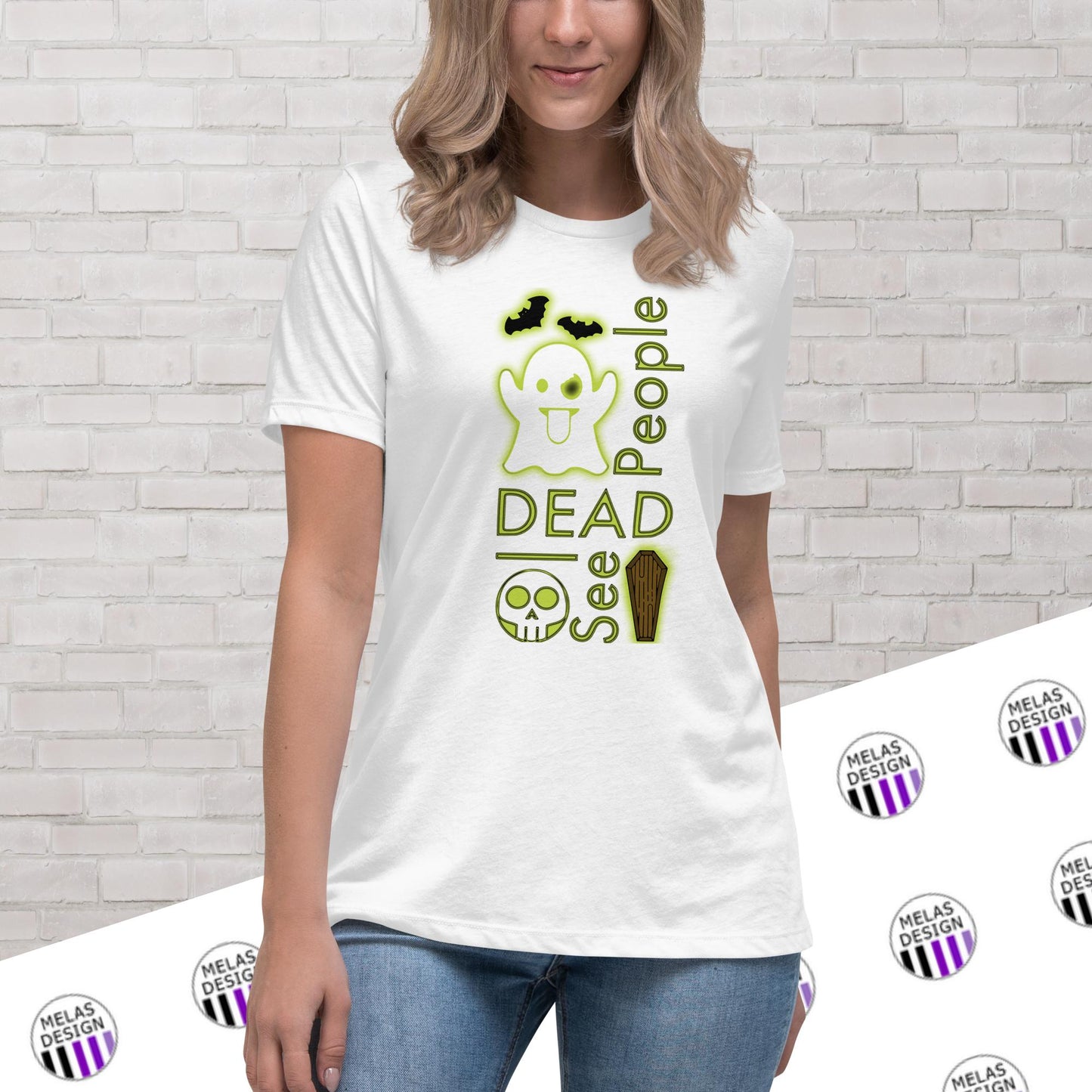 I See Dead People Ghost Emoji Women's Relaxed T-Shirt