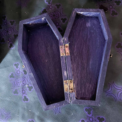 Spooky Gothic Moth Moon Phase Coffin Box Hinged; inside