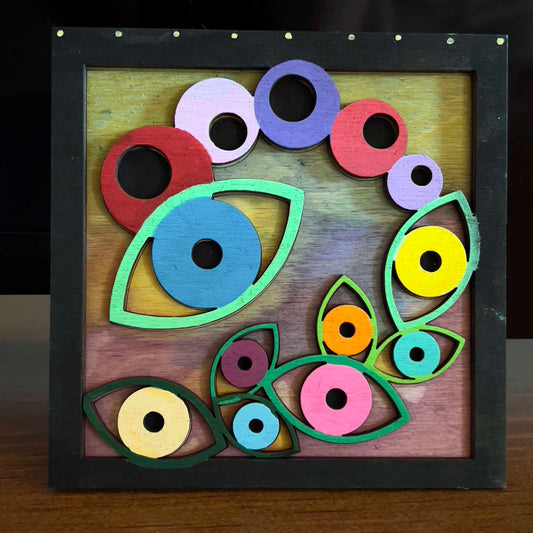 Blooming Eyes Art; Layered Wood Small Format 2