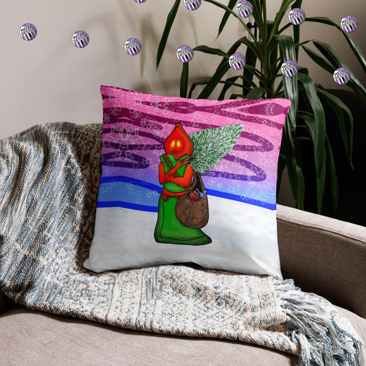 Cryptid Santa Flatwoods Monster Throw Pillow; 22x22; shop small