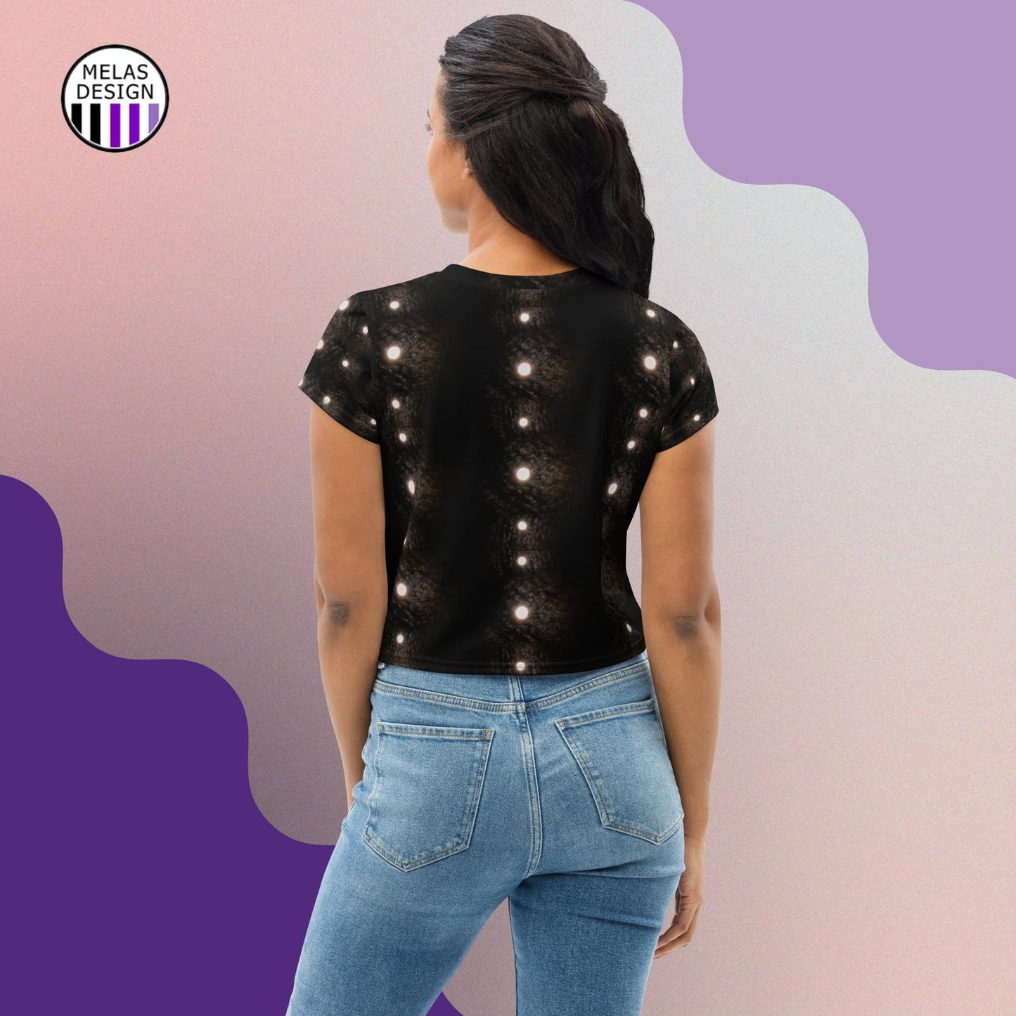 Full Moon in Dotted Stripes Crop Tee