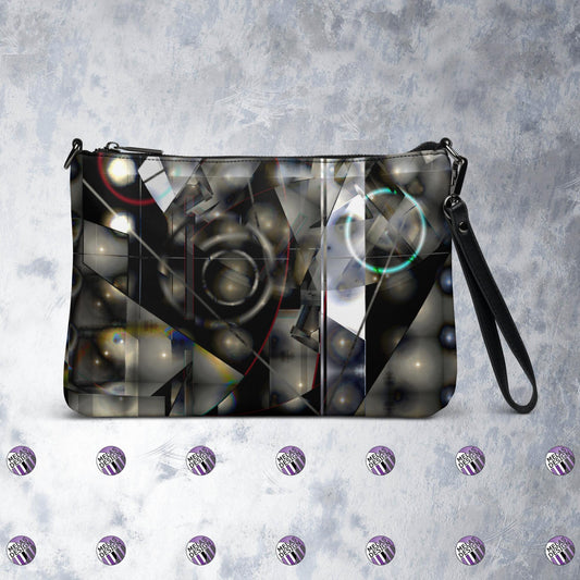 Cold Moon Solstice Meditation Cross-Body Bag; Product mockup front; Melasdesign logos