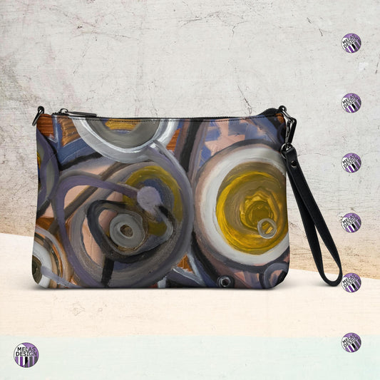 Empowering Spectrum Cross-Body Bag Toast 3; Product mockup front; Melasdesign logos