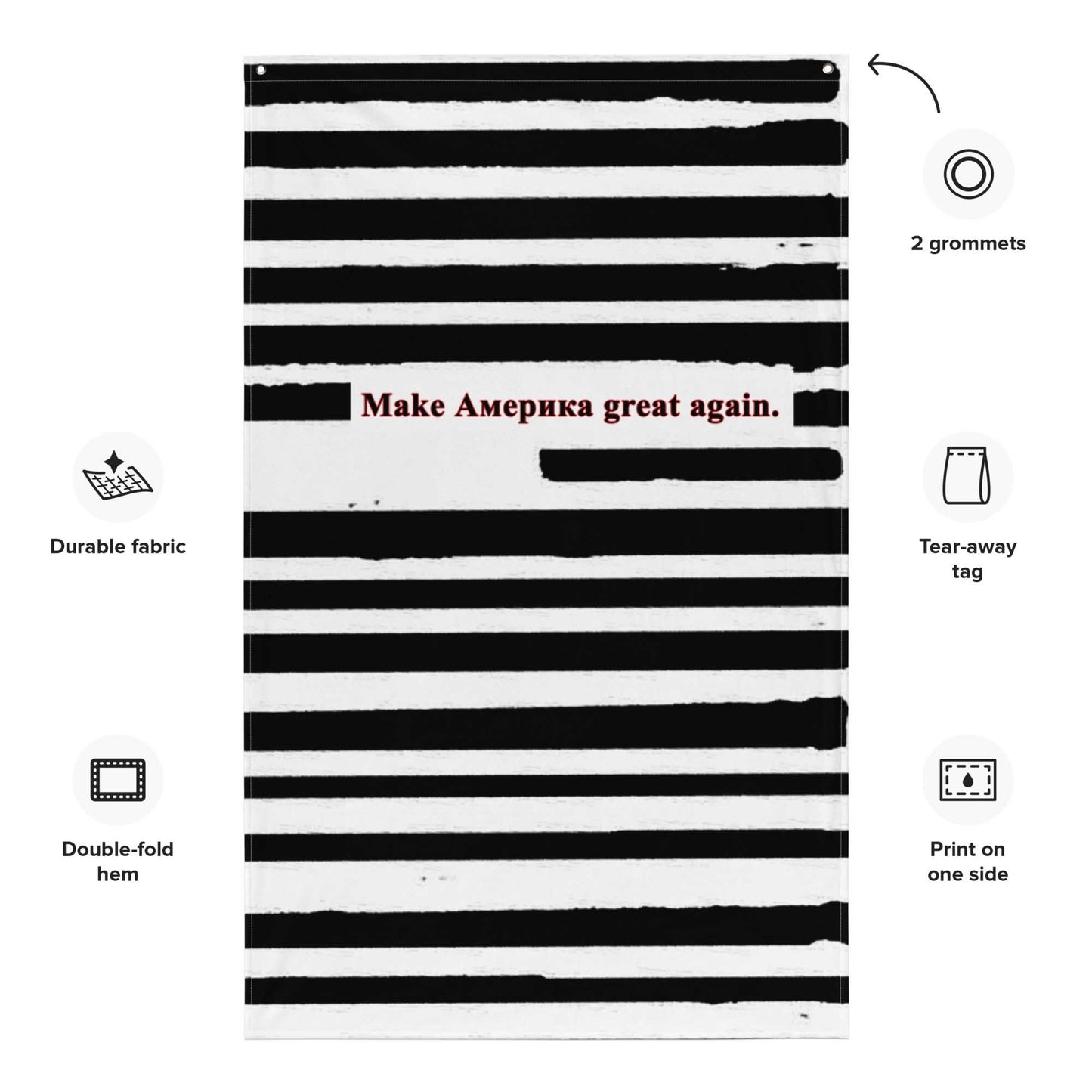 Make America Redacted Cyrillic Flag; product specs