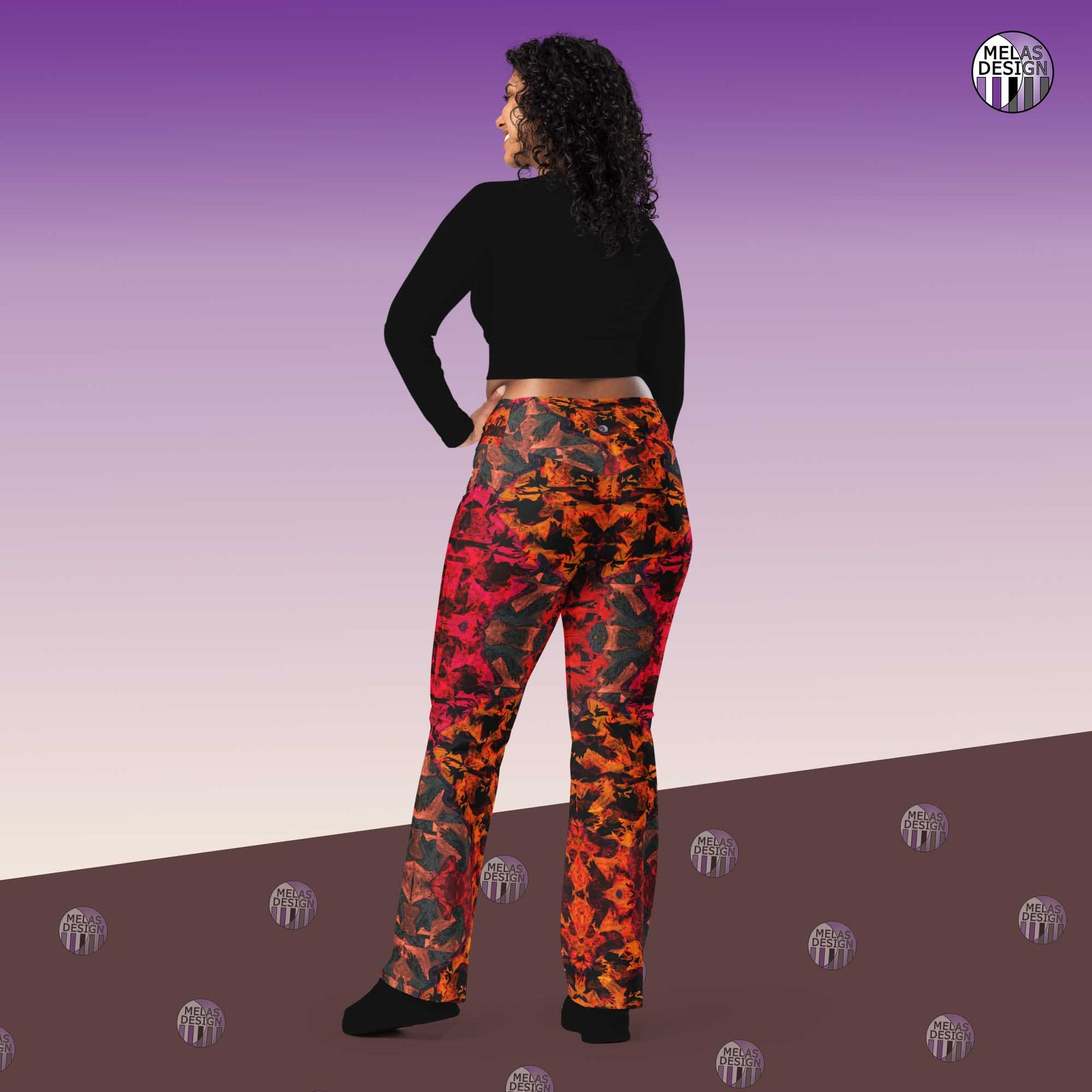 Ravens Crows Flare Leggings Alternative Fashion