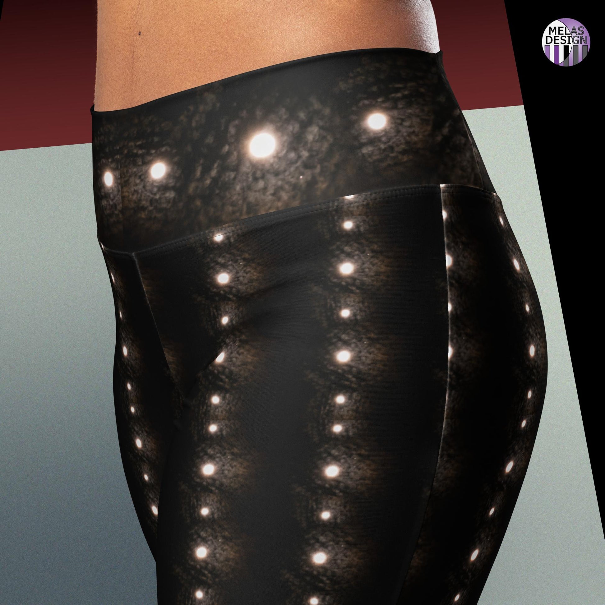 Full Moon Flare Leggings Eco-Friendly; witchy pattern; alternative fashion;