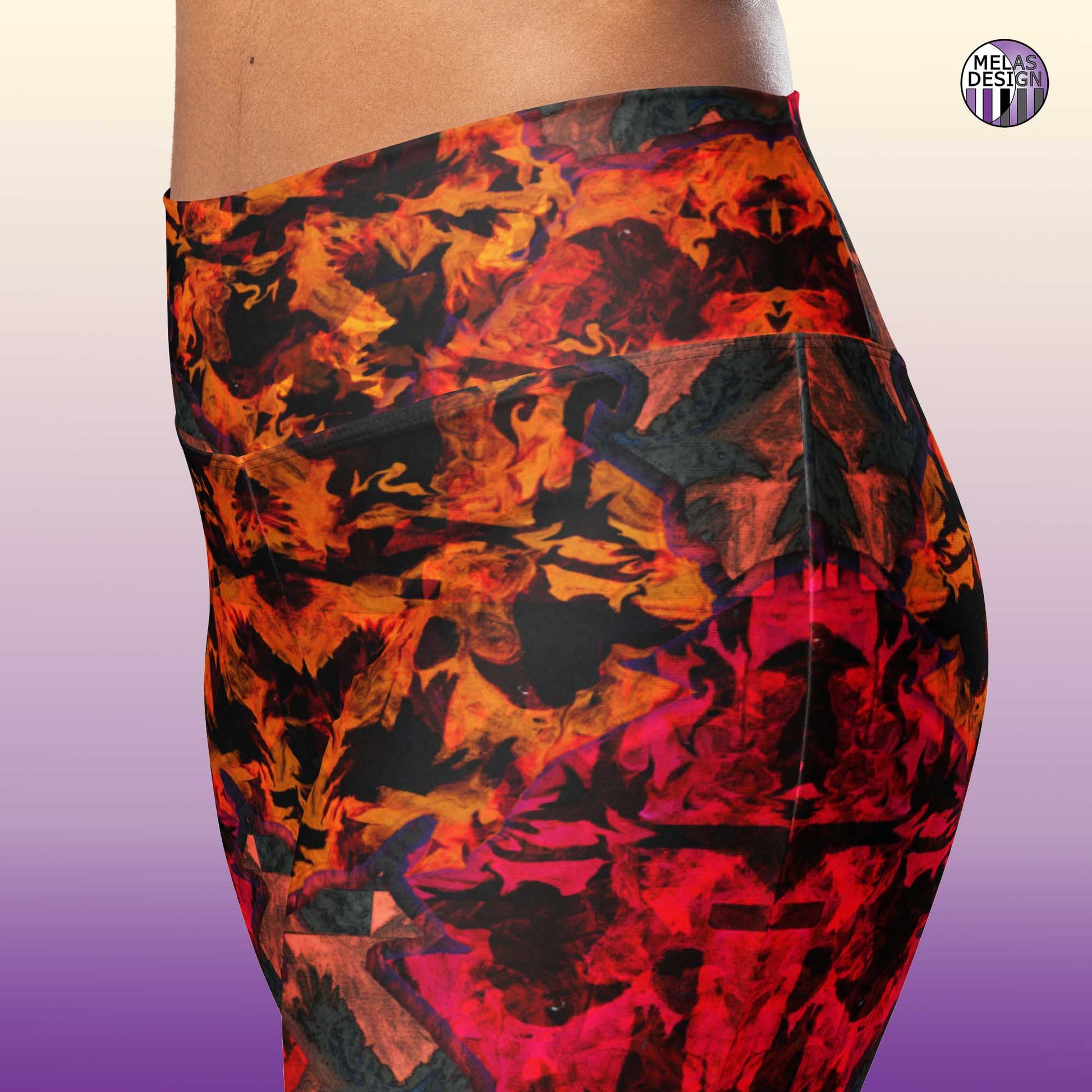 Ravens Crows Flare Leggings Alternative Fashion; Melasdesign