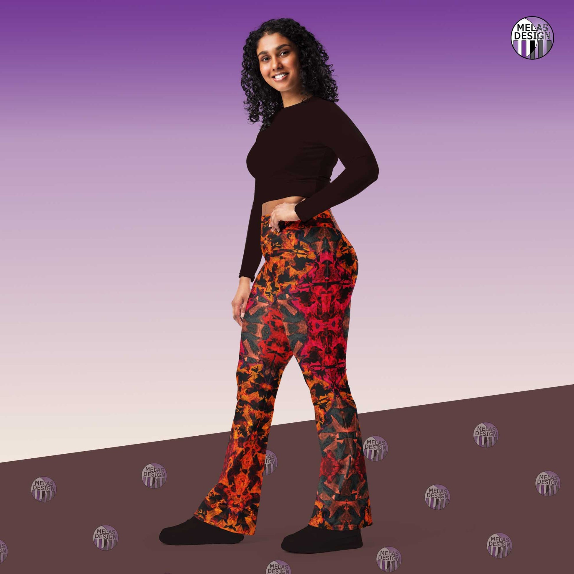 Ravens Crows Flare Leggings Alternative Fashion; Plus Size