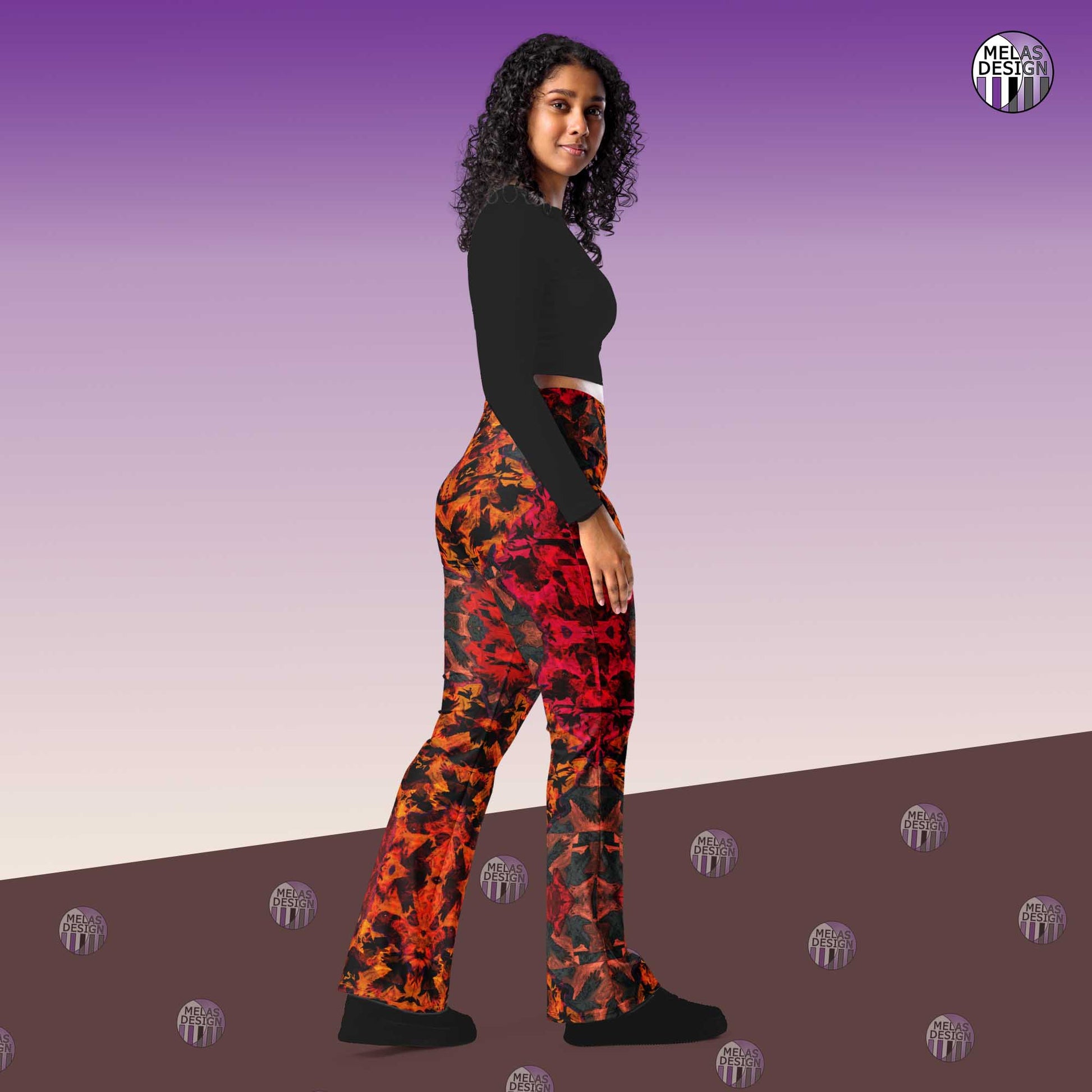 Ravens Crows Flare Leggings Alternative Fashion; Halloween style