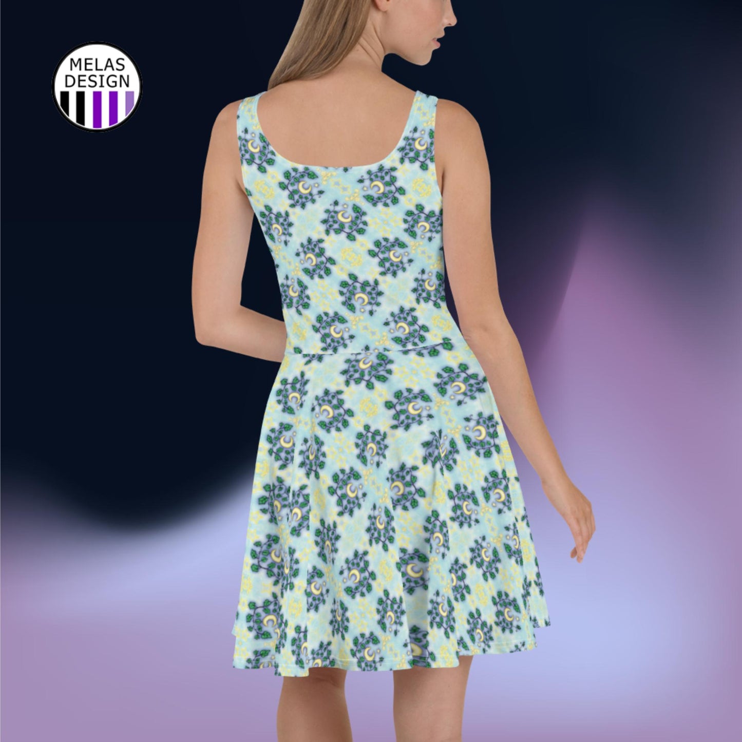 Ivy Moon Pattern Witchy Skater Dress