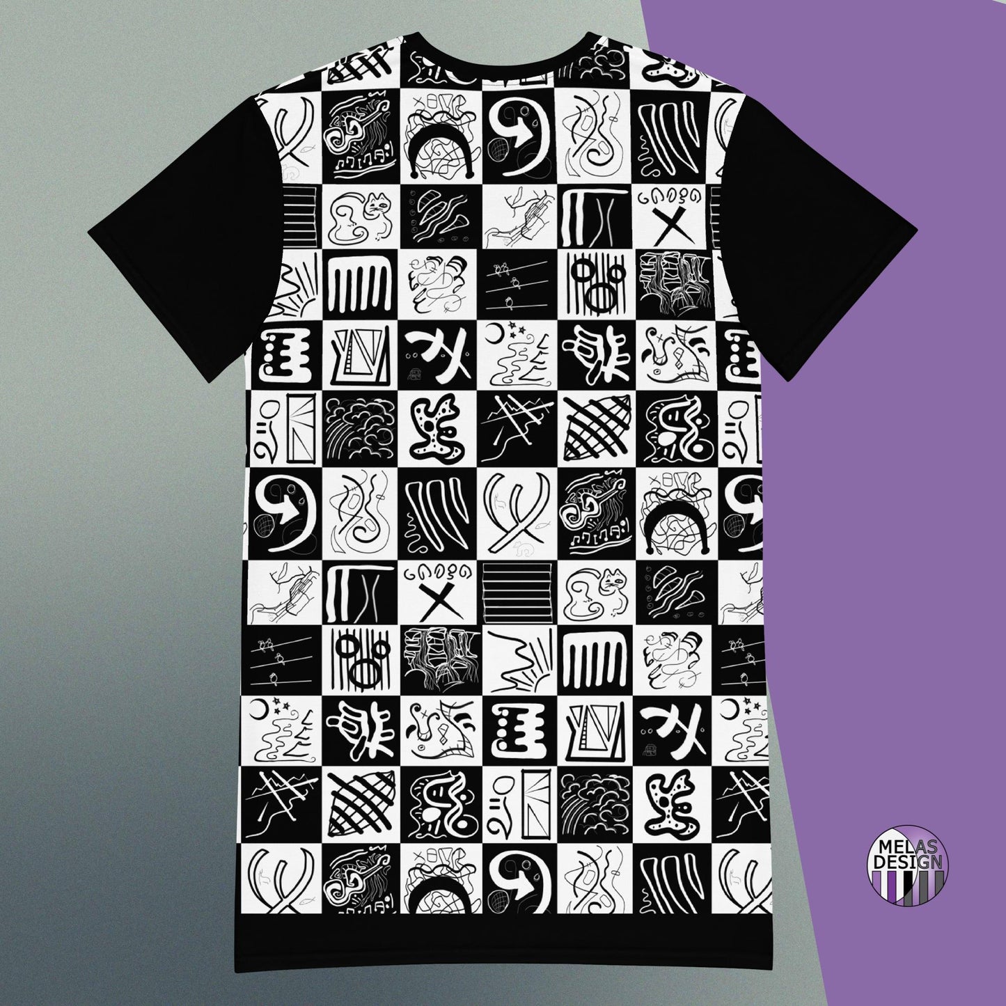 Mela Does Kandinsky Checkerboard T-shirt Dress