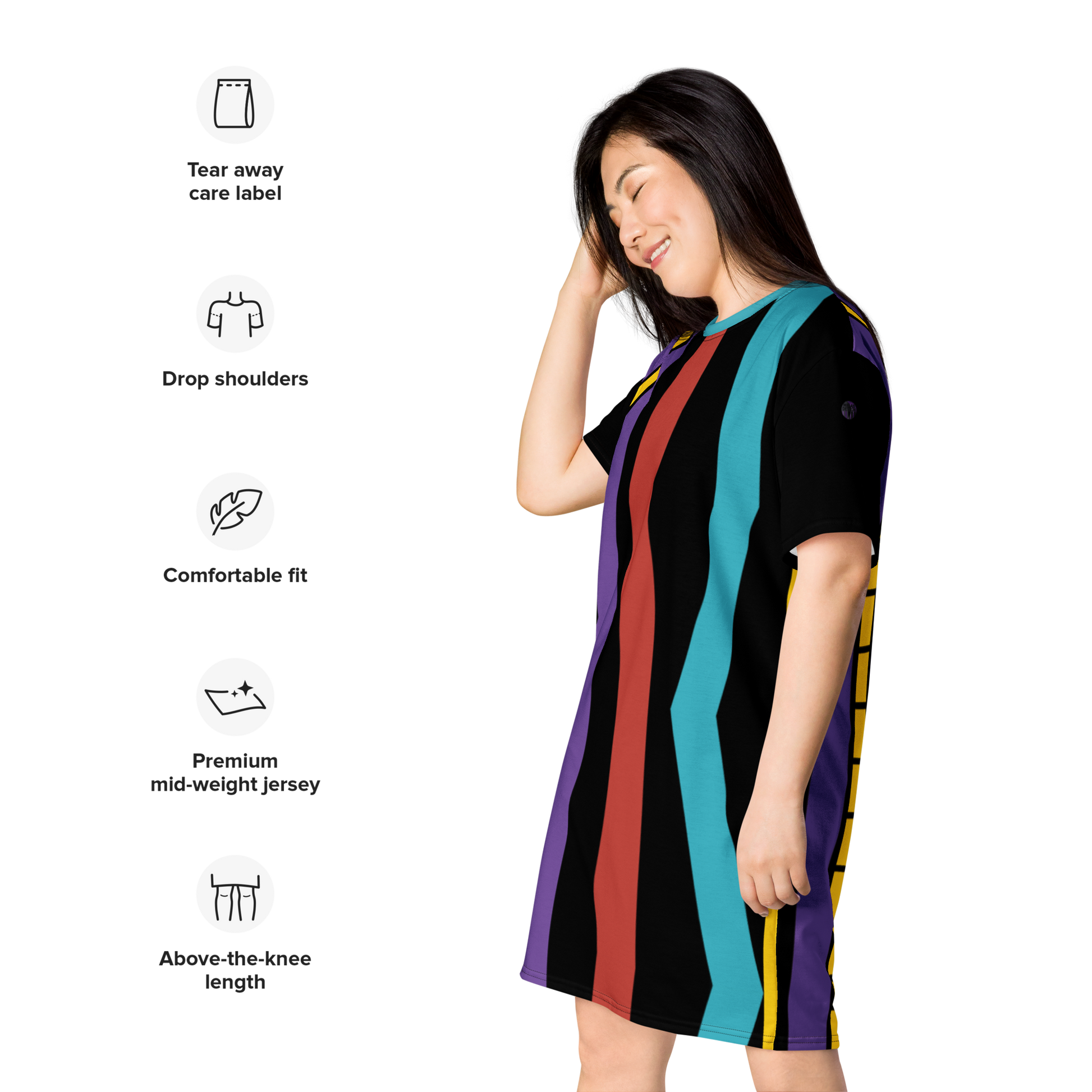 Melas Test Strip Mod Striped T-shirt Dress; features