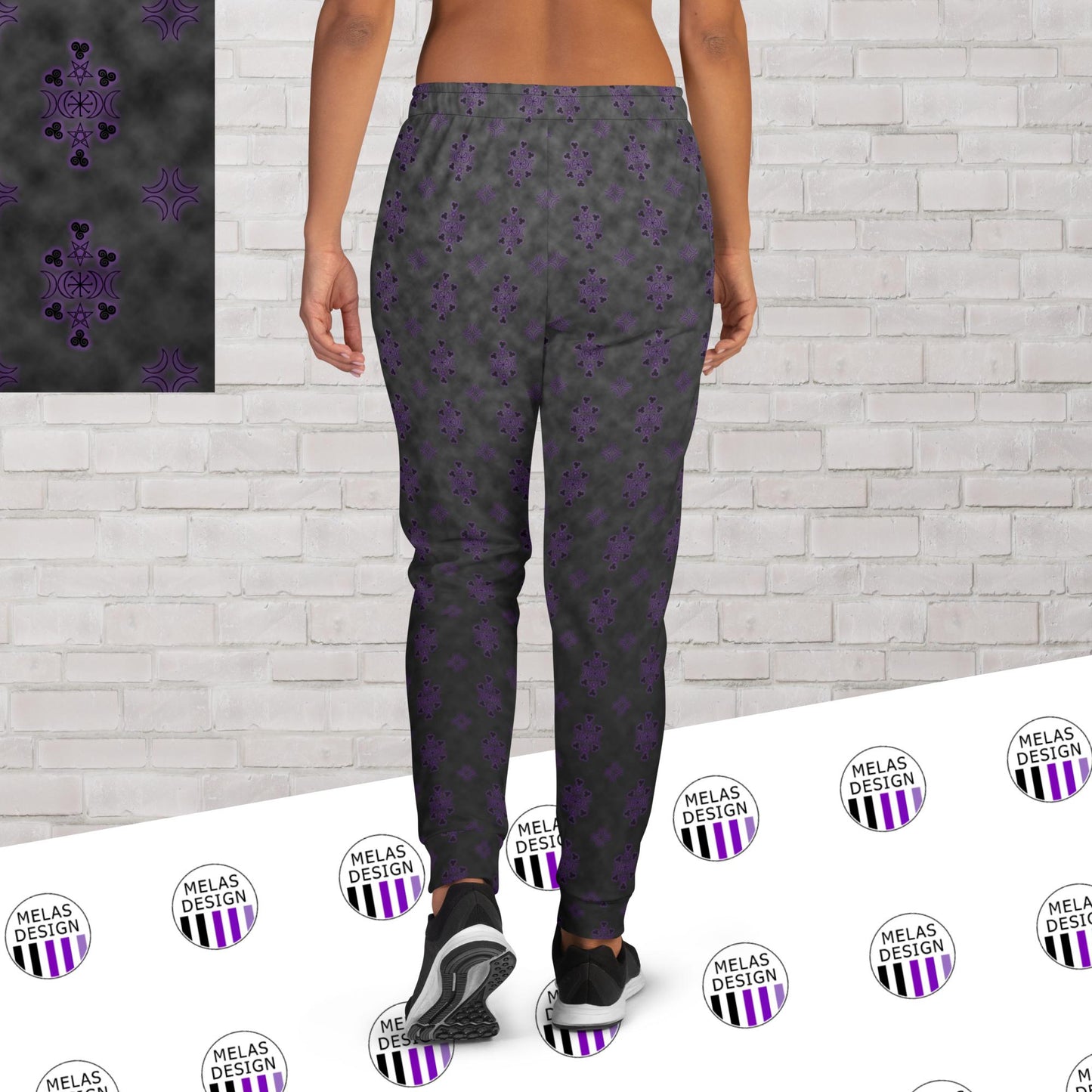 Witchy Symbols Ombre Cloudy Women's Joggers