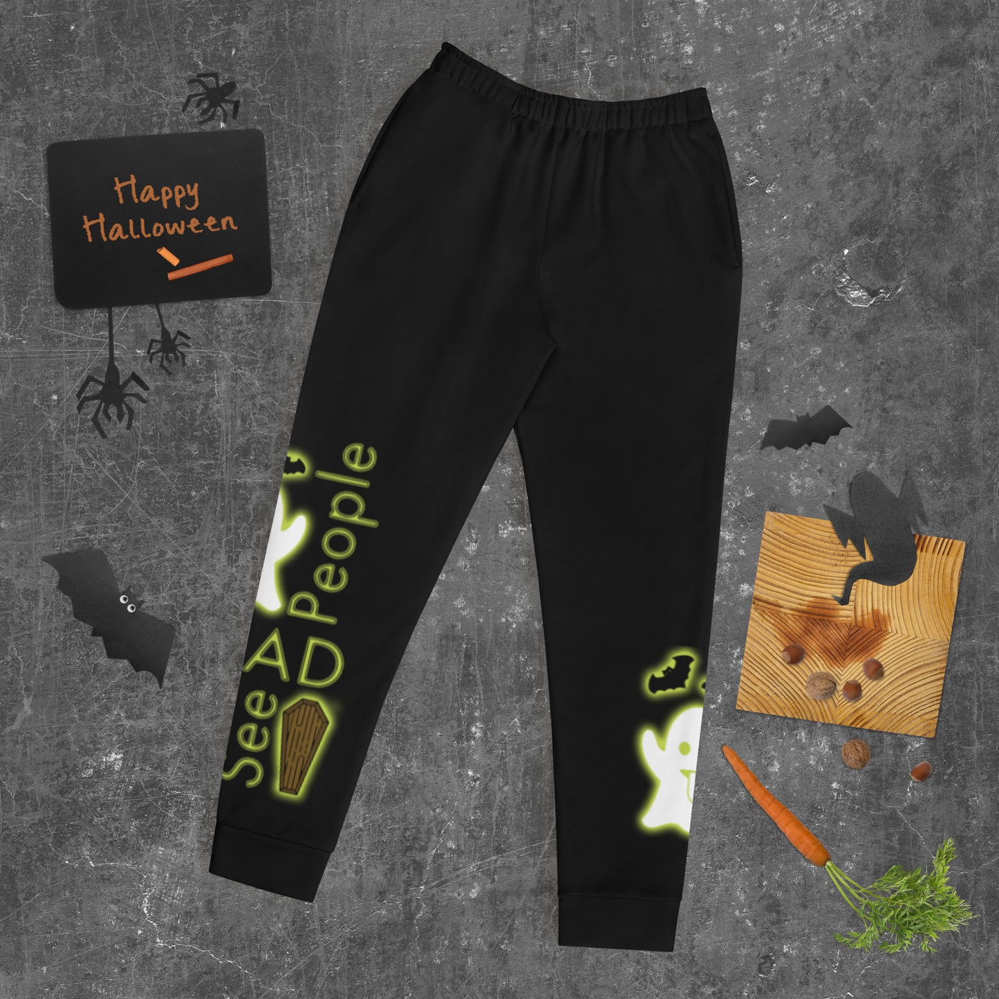 I See Dead People Ghost Emoji Women's Joggers; halloween costume; womens; adult; teen; spooky season; altenative; fashion