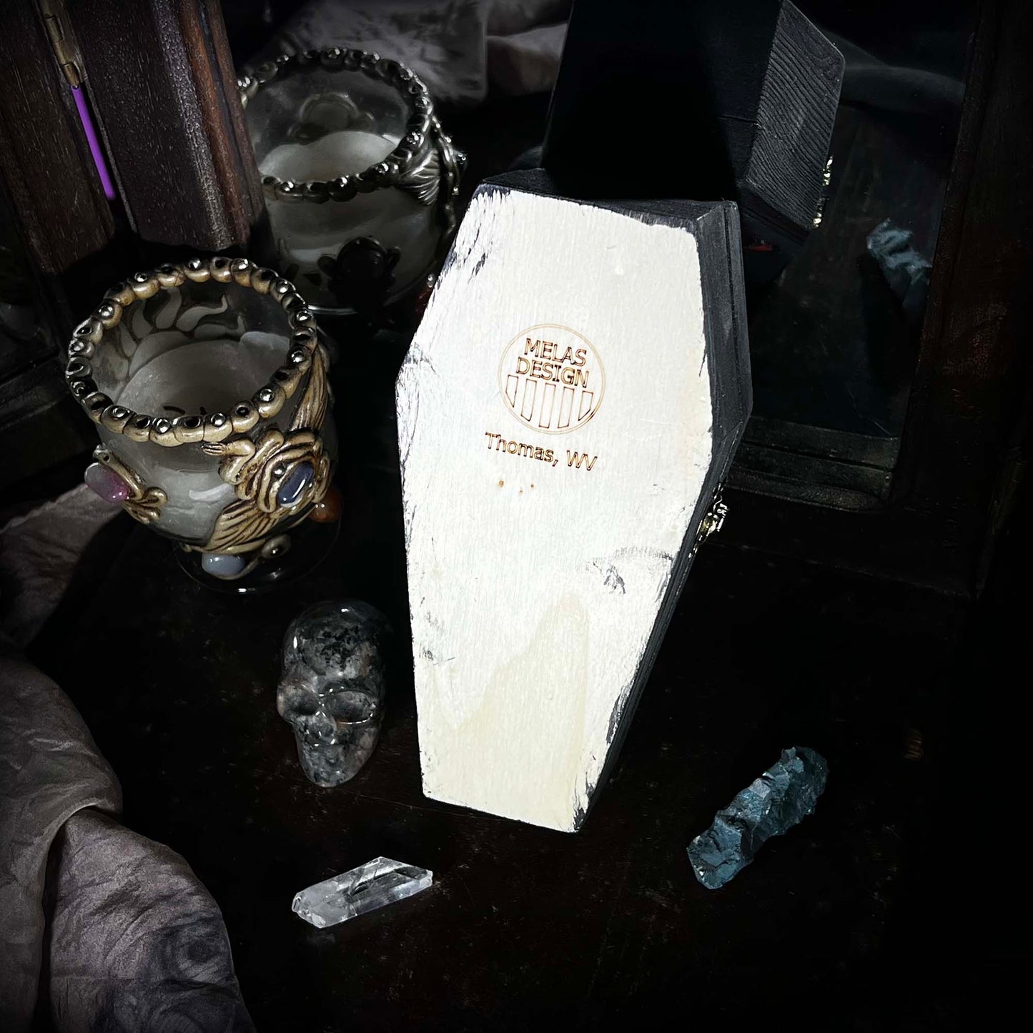 Gothic Spiderweb Spider Coffin Boxes Hinged