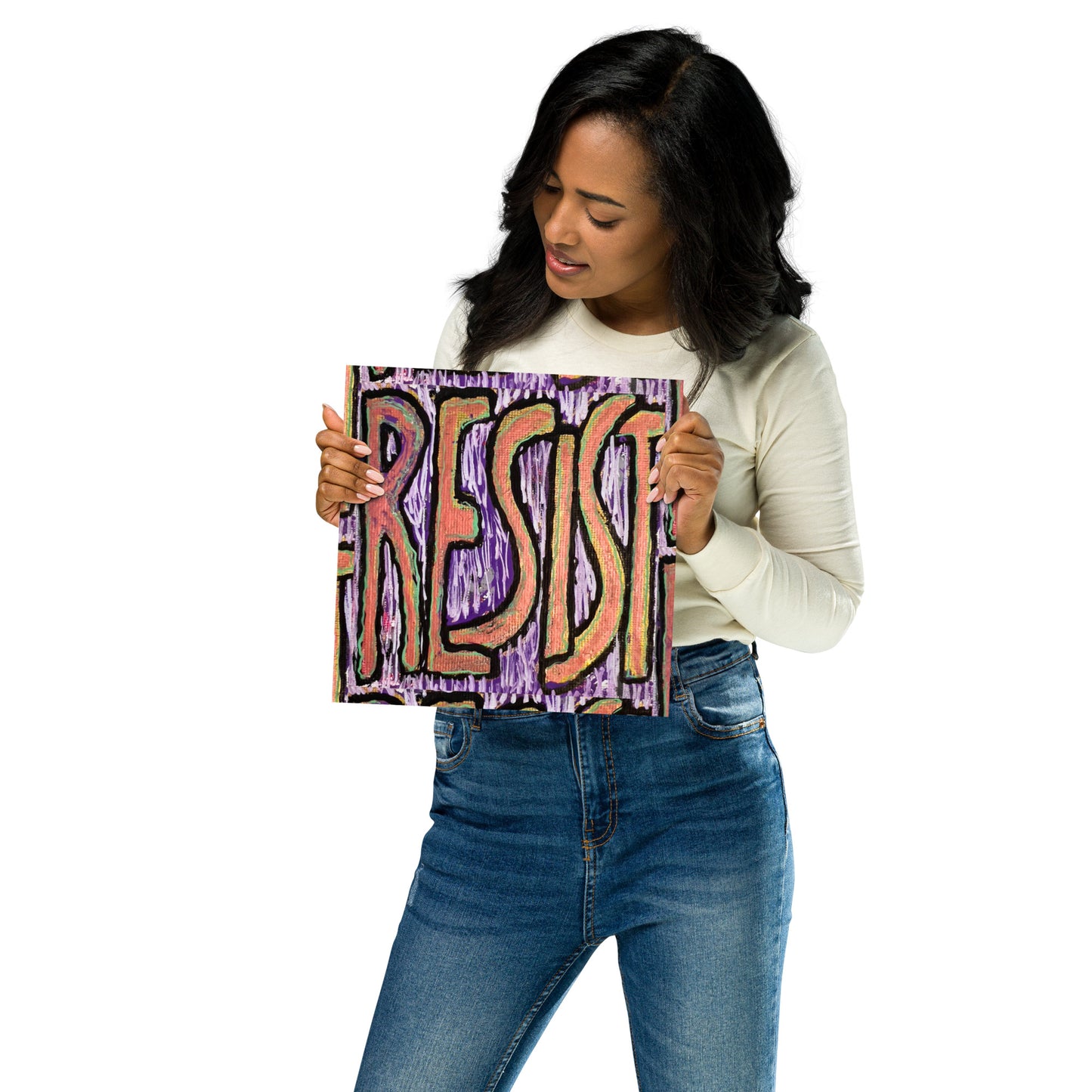 Planting Seeds of Dissent; Resist Poster; Purple; 10x10