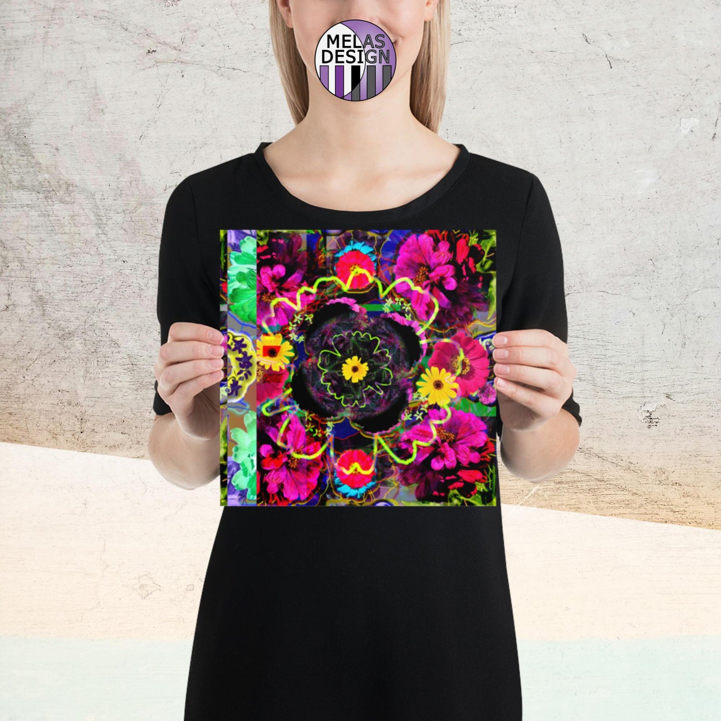 Color Joy Flower Power Abstract Art Print; 10x10; Product mockup