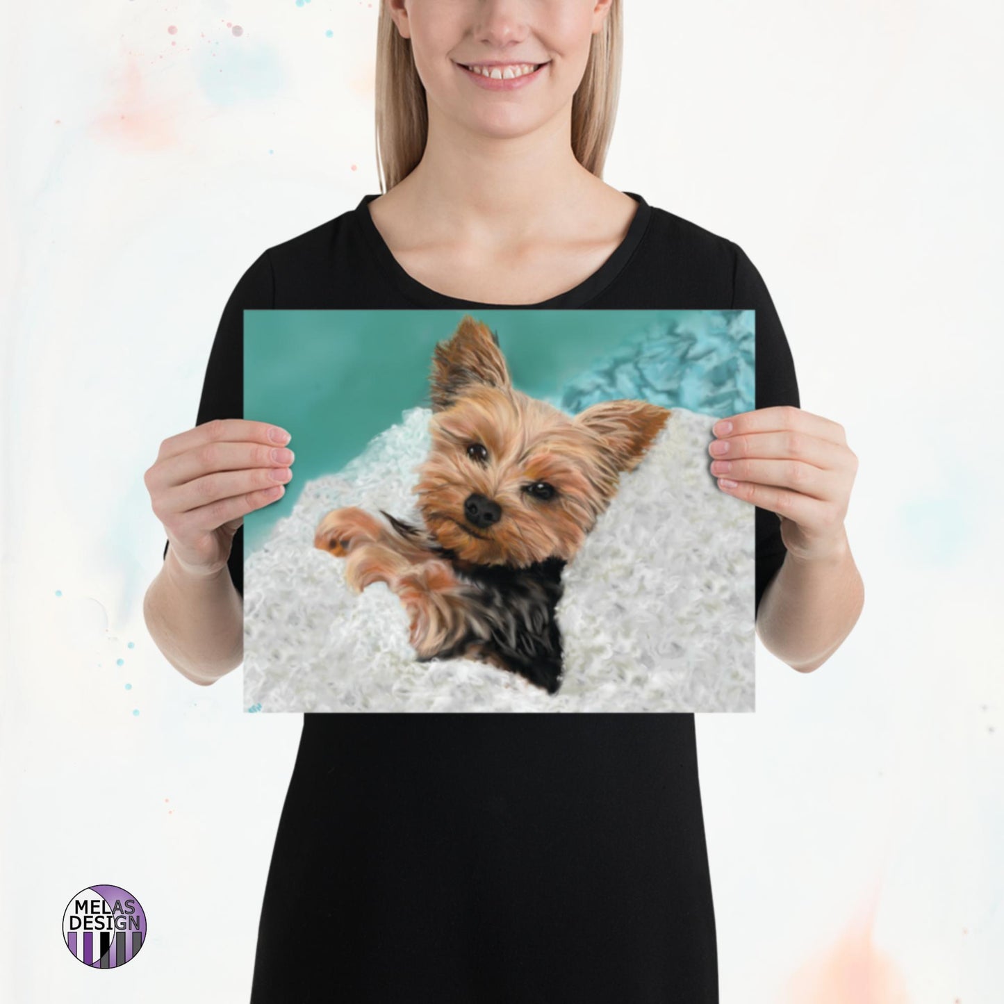 Chewie the Adorable Yorkie Art Print Drawing
