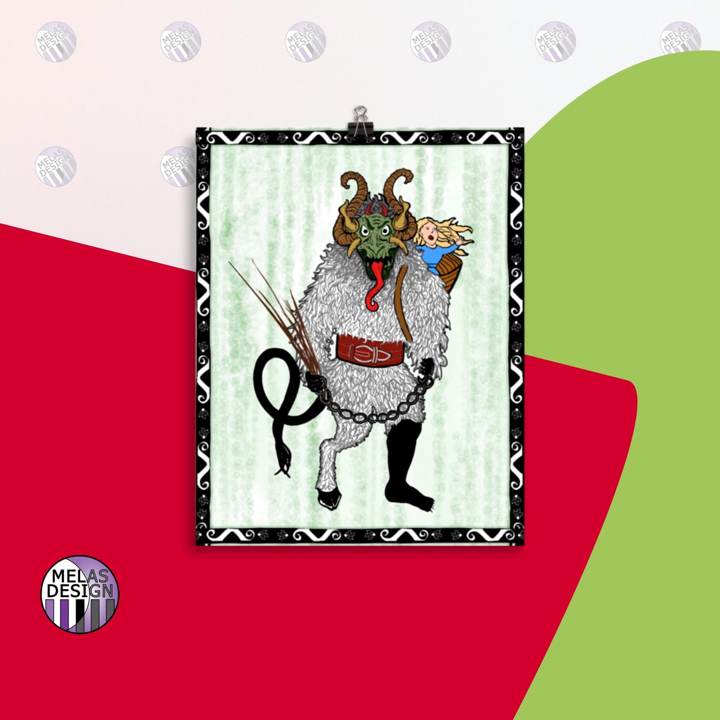 Krampus; Holiday Cryptid; Art Print; 8x10