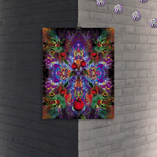 Who Where Why Psychedelic Flower Art Print