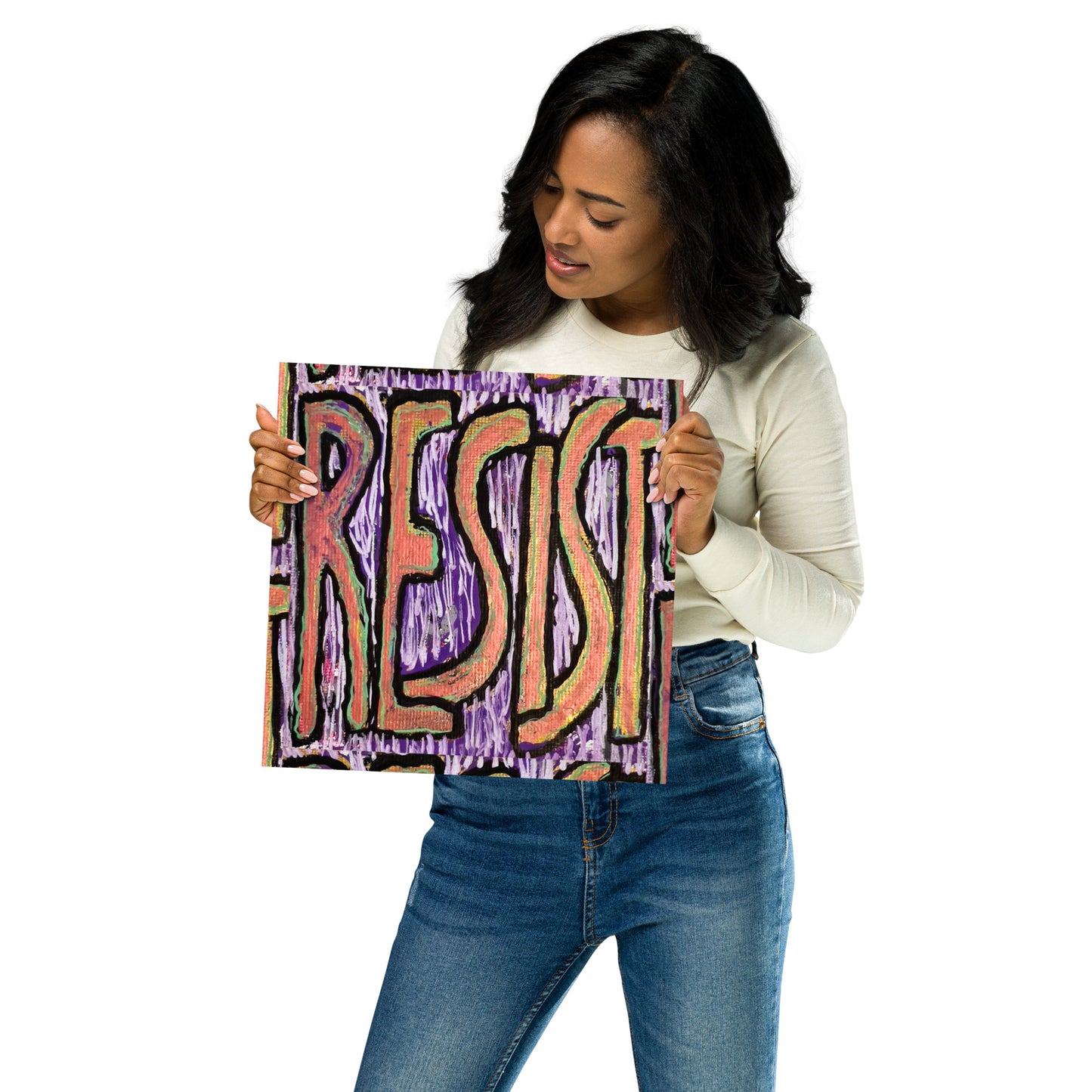 Planting Seeds of Dissent; Resist Poster; Purple; 12x12