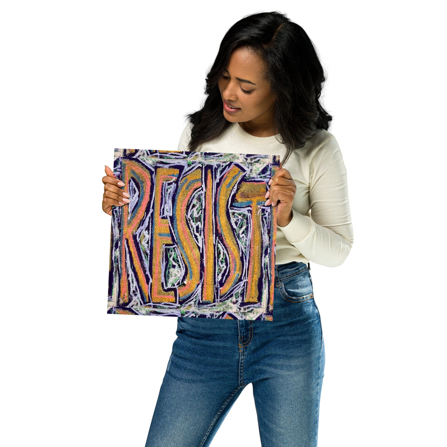 Planting Seeds of Dissent Resist Poster White Stroke; 12x12