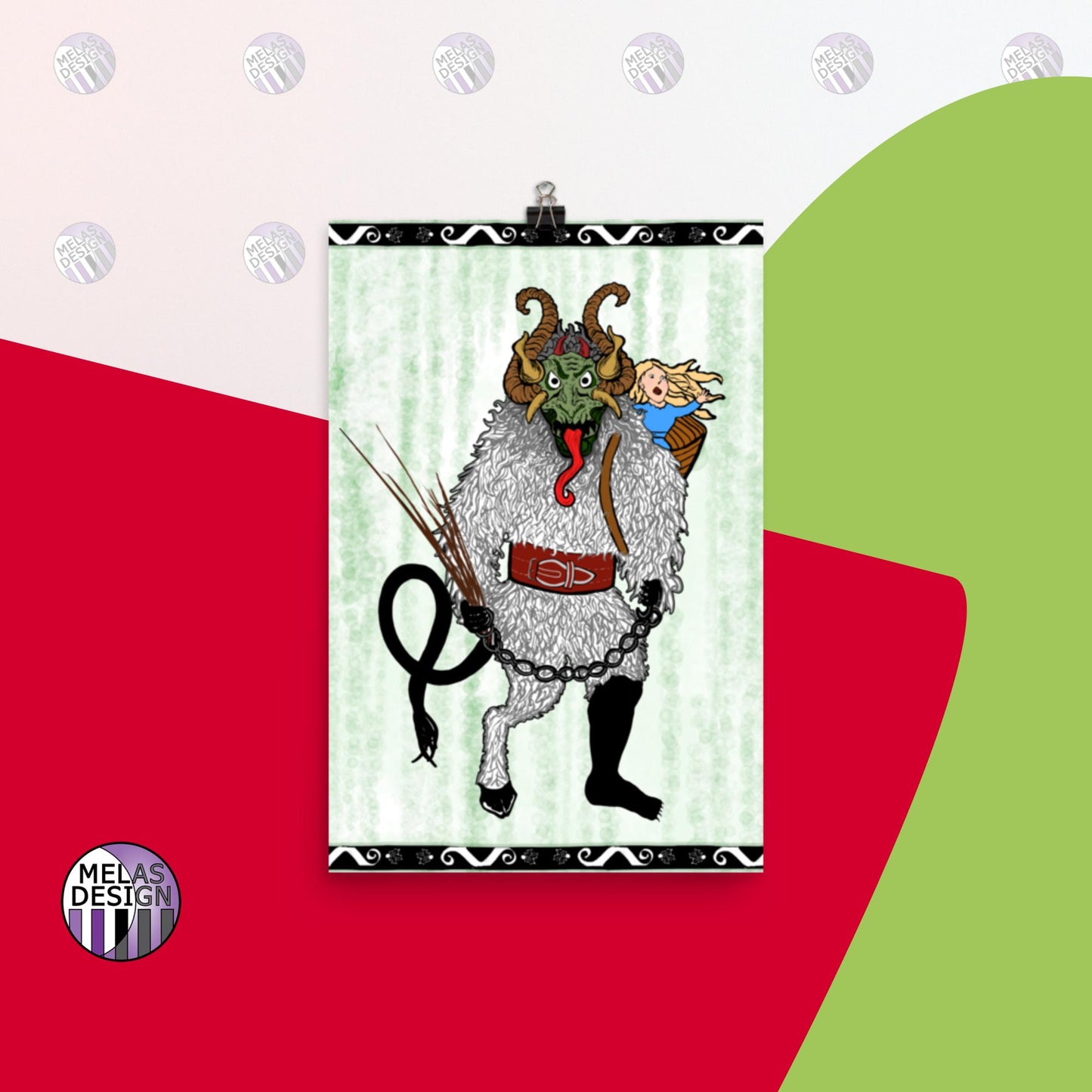 Krampus; Holiday Cryptid; Art Print; 12x18