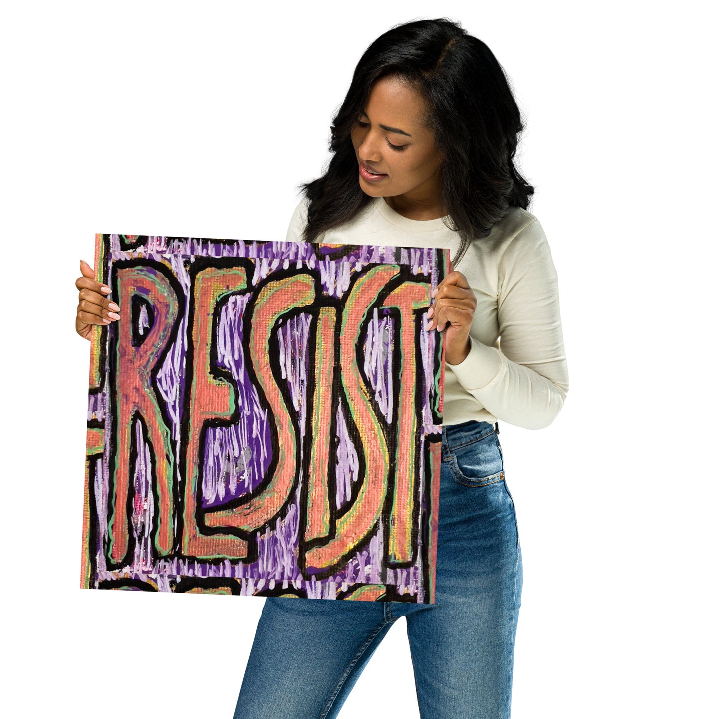 Planting Seeds of Dissent; Resist Poster; Purple; 16x16