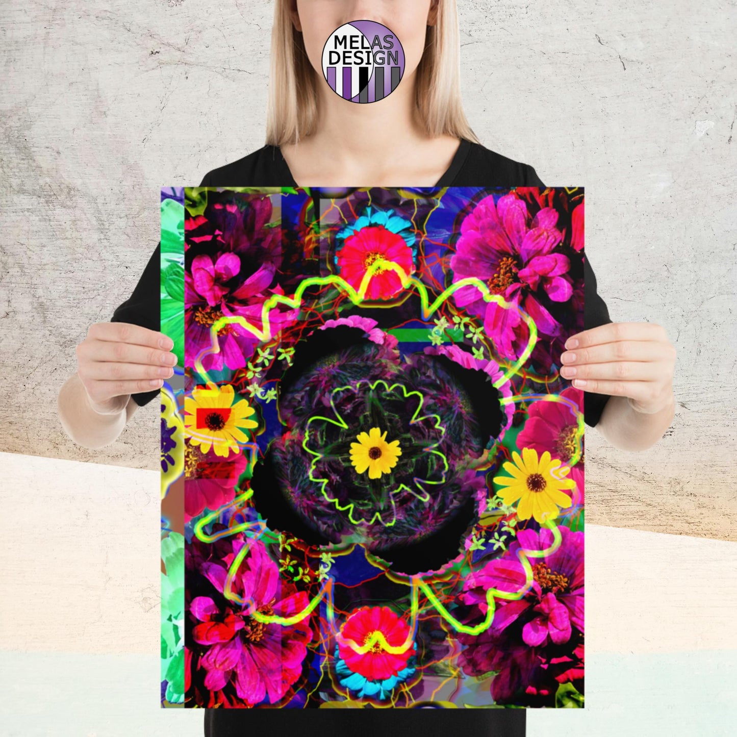 Color Joy Flower Power Abstract Art Print; 16x20; Product mockup