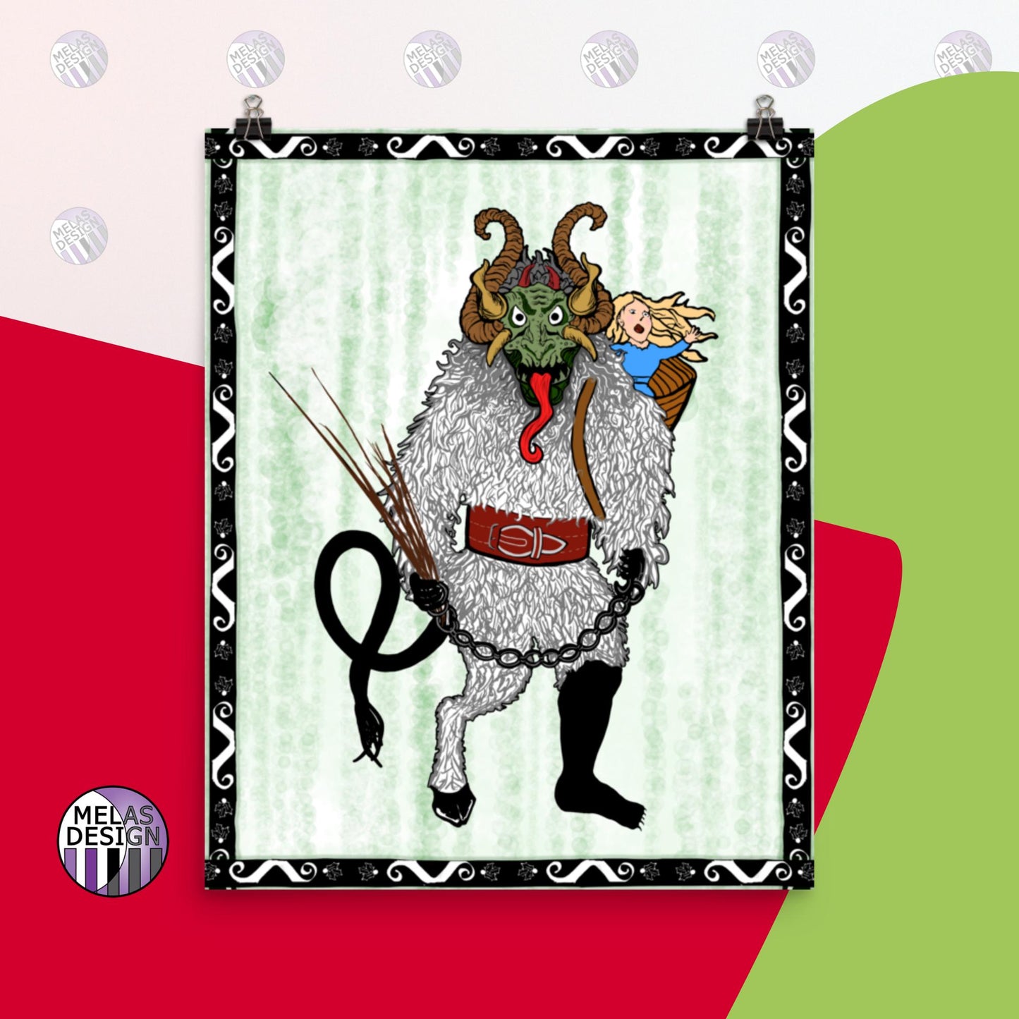 Krampus; Holiday Cryptid; Art Print; 16x20