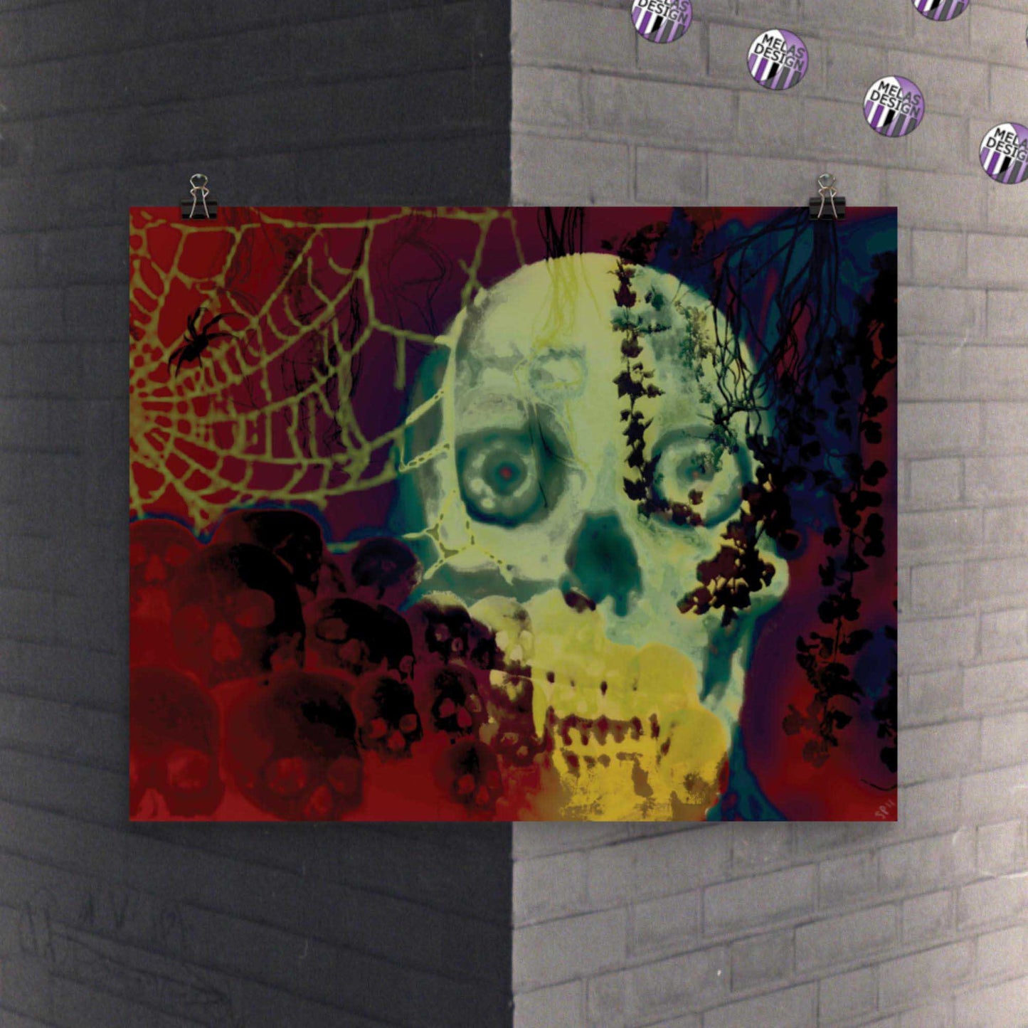 Catacomb Nightmare Vampire Skull Art Print