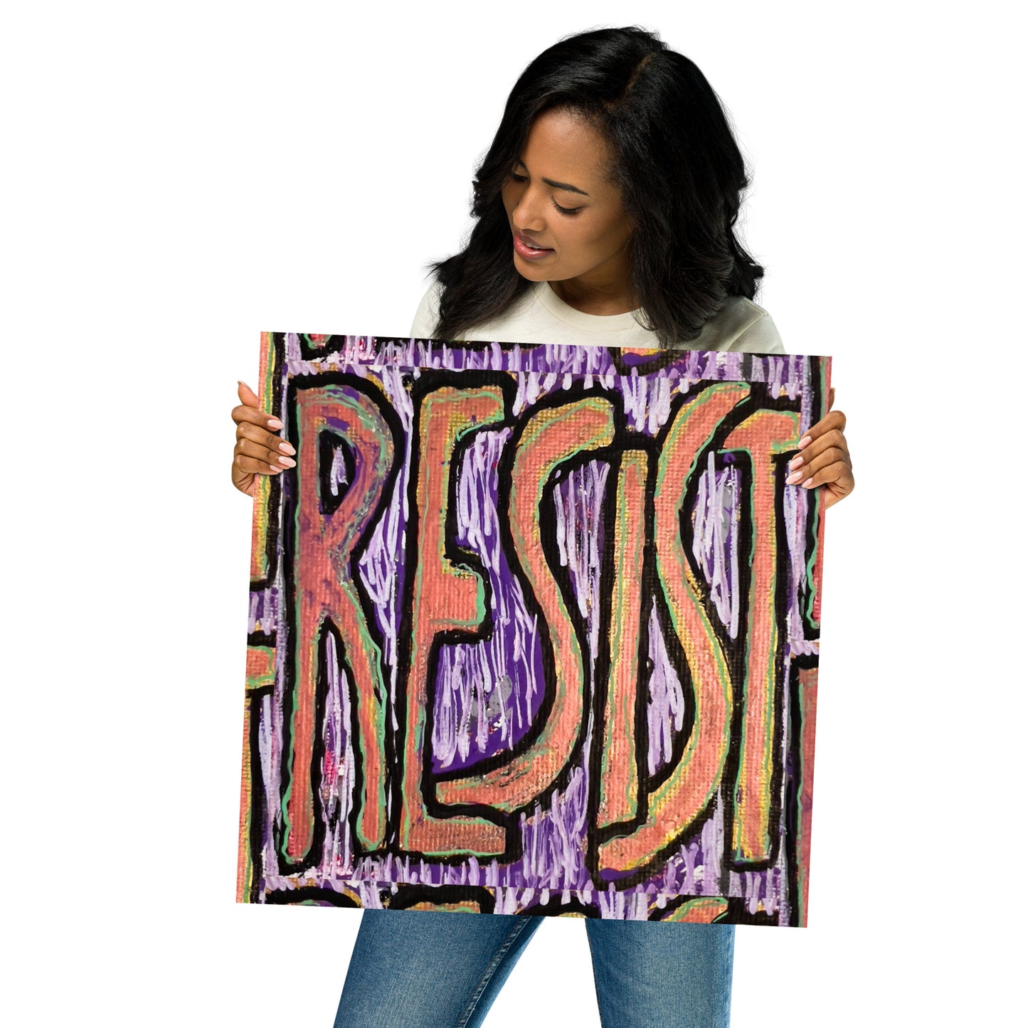 Planting Seeds of Dissent; Resist Poster; Purple; 18x18