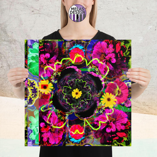 Color Joy Flower Power Abstract Art Print; Product mockup