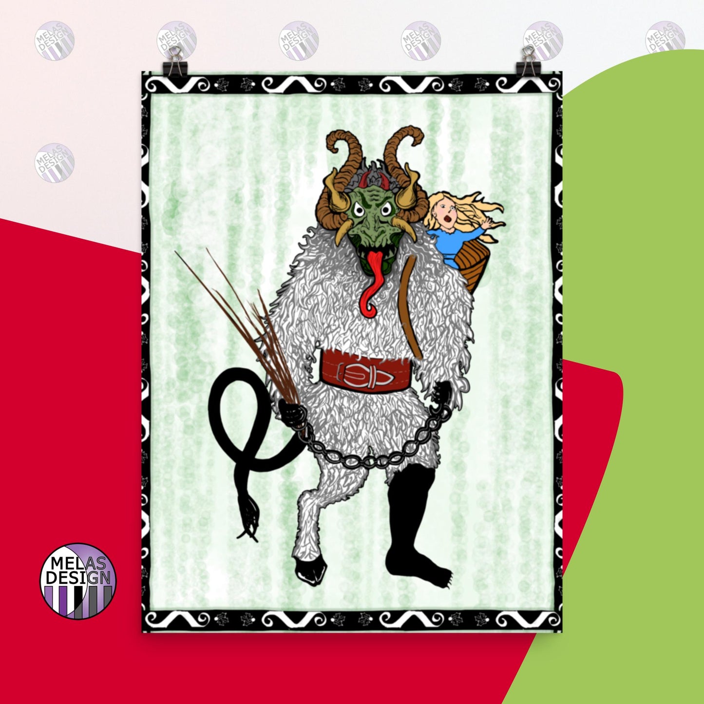 Krampus; Holiday Cryptid; Art Print; 18x24