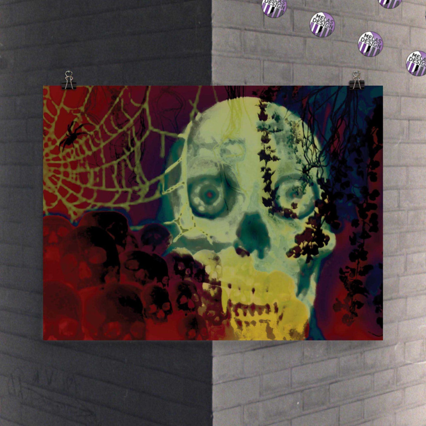 Catacomb Nightmare Vampire Skull Art Print